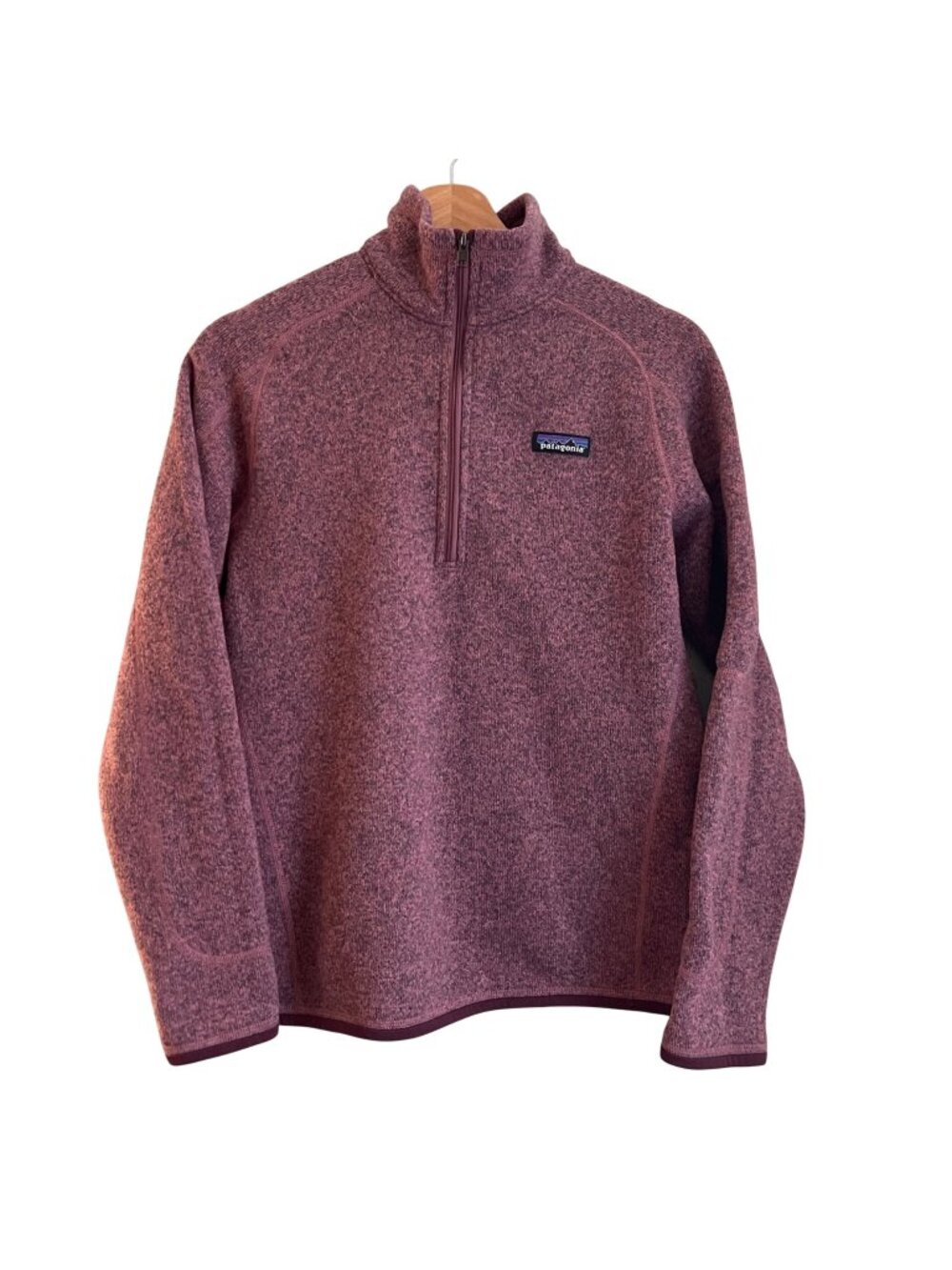 Patagonia Womens Better Sweater 1/4 Zip Fleece Pullover Size M Pink Mauve Trail